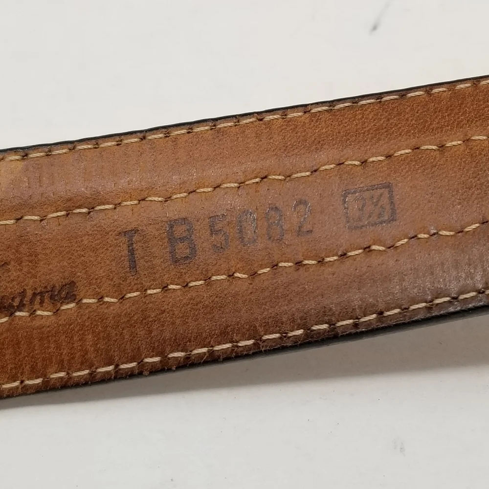 Tommy Bahama Braided Leather Belt Men's Size 36 Brown Tan Western Silver Tone